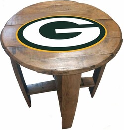 NFL GREEN BAY PACKERS OAK BARREL TABLE 629-1001