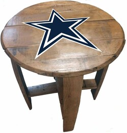 NFL DALLAS COWBOYS OAK BARREL TABLE 629-1002