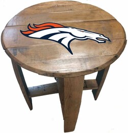 NFL DENVER BRONCOS OAK BARREL TABLE 629-1003