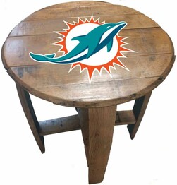 NFL MIAMI DOLPHINS OAK BARREL TABLE 629-1008