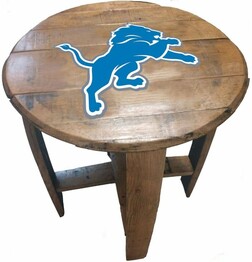NFL DETROIT LIONS OAK BARREL TABLE 629-1018