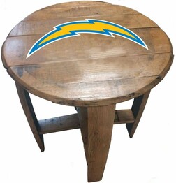 NFL LOS ANGELES CHARGERS OAK BARREL TABLE 629-1036