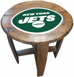 NFL NEW YORK JETS OAK BARREL TABLE 629-1038