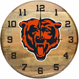 NFL CHICAGO BEARS OAK BARREL CLOCK 630-1019