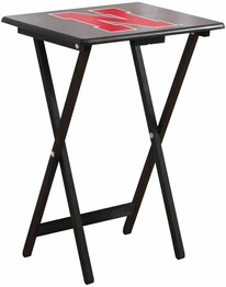 COLLEGE UNIVERSITY OF NEBRASKA TV TRAYS W/STAND 86-3010