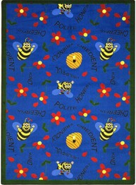Joy Carpets Kid Essentials Bee Attitudes Blue