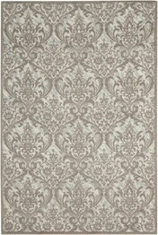 Nourison Damask DAS02 Ivory and Grey