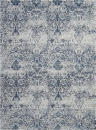 Nourison Damask DAS06 Ivory and Navy