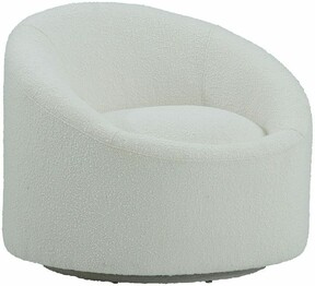 Pasargad Home Sienna Collection Modern Swivel Chair White