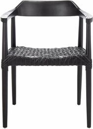 MUNRO LEATHER WOVEN ACCENT CHAIR