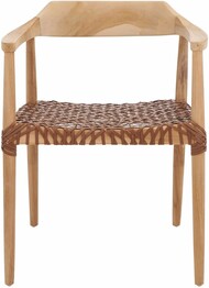 MUNRO LEATHER WOVEN ACCENT CHAIR