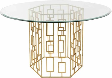 ALEXANDRA 54" GOLD DINING TABLE