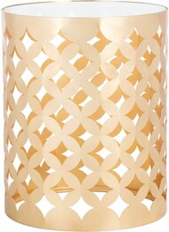 CAIRO ROUND GOLD LEAF END TABLE