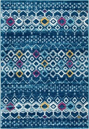 Safavieh Amsterdam AMS108M Navy and Turquoise