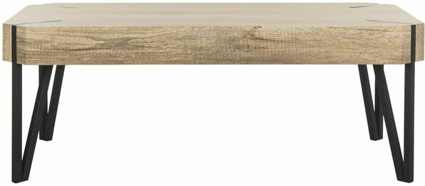 LIANN RUSTIC MIDCENTURY WOOD TOP COFFEE TABLE