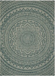 Safavieh Courtyard CY873437212 Light Grey and Teal