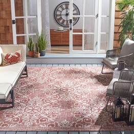 Safavieh Courtyard CY896136521 Red and Ivory
