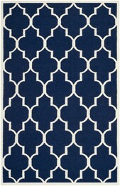 Safavieh Dhurries DHU632D Navy and Ivory