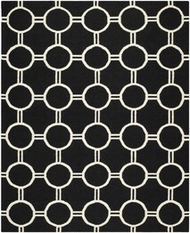 Safavieh Dhurries DHU636A Black and Ivory