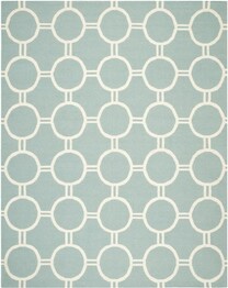 Safavieh Dhurries DHU636C Light Blue and Ivory