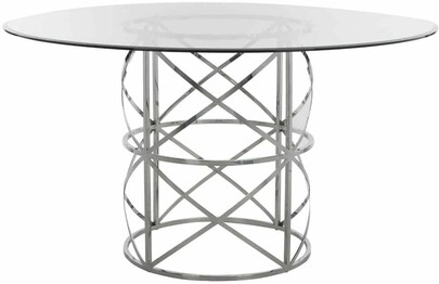 REN 54" GLASS TOP DINING TABLE