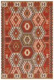 Safavieh Kilim KLM328Q Red and Olive