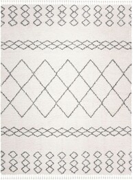 Safavieh Moroccan Fringe Shag MFG343A Ivory and Grey