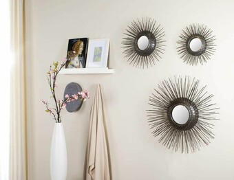 SUNBURST TRIPTYCH MIRROR SET