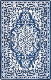 Safavieh MicroLoop MLP648N Navy and Ivory