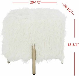 MOMINA FAUX FUR SQUARE OTTOMAN