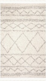 Safavieh Pro Lux Shag PLX436A Ivory and Light Grey