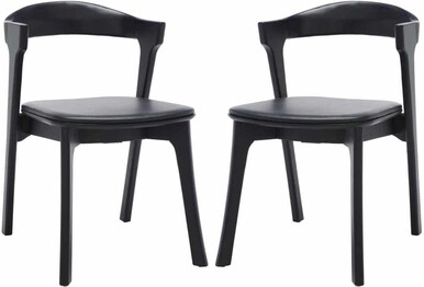 BRYLIE WOOD AND LEATHER DINING CHAIR