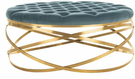 RUMI TUFTED VELVET OTTOMAN