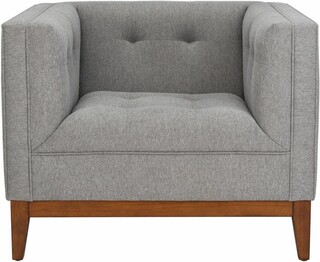 GARNET LINEN TUFTED ARM CHAIR