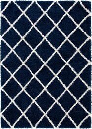 Safavieh Hudson Shag SGH222N Navy and Ivory