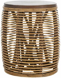 MAUI RATTAN DRUM STOOL TABLE