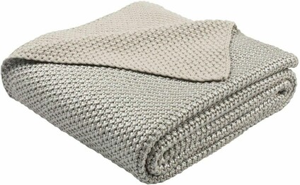 TICKLED GREY KNIT THROW