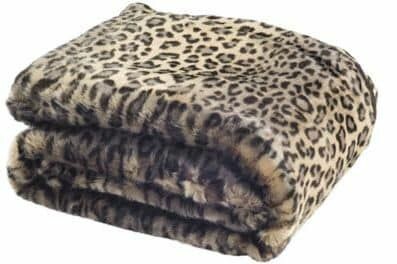 Faux Black Leopard Throw