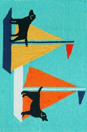 Trans Ocean Frontporch Sailing Dogs Blue 1402/03