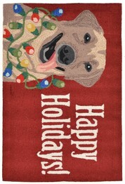 Trans Ocean Frontporch Happy Holidays Red 1561/24