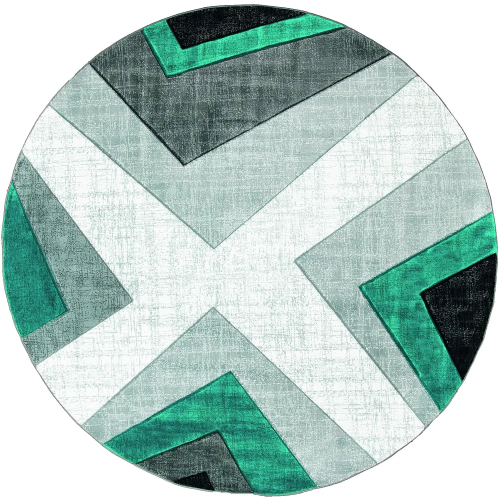 United Weavers Bristol Zine Turquoise Round Rug 7'10