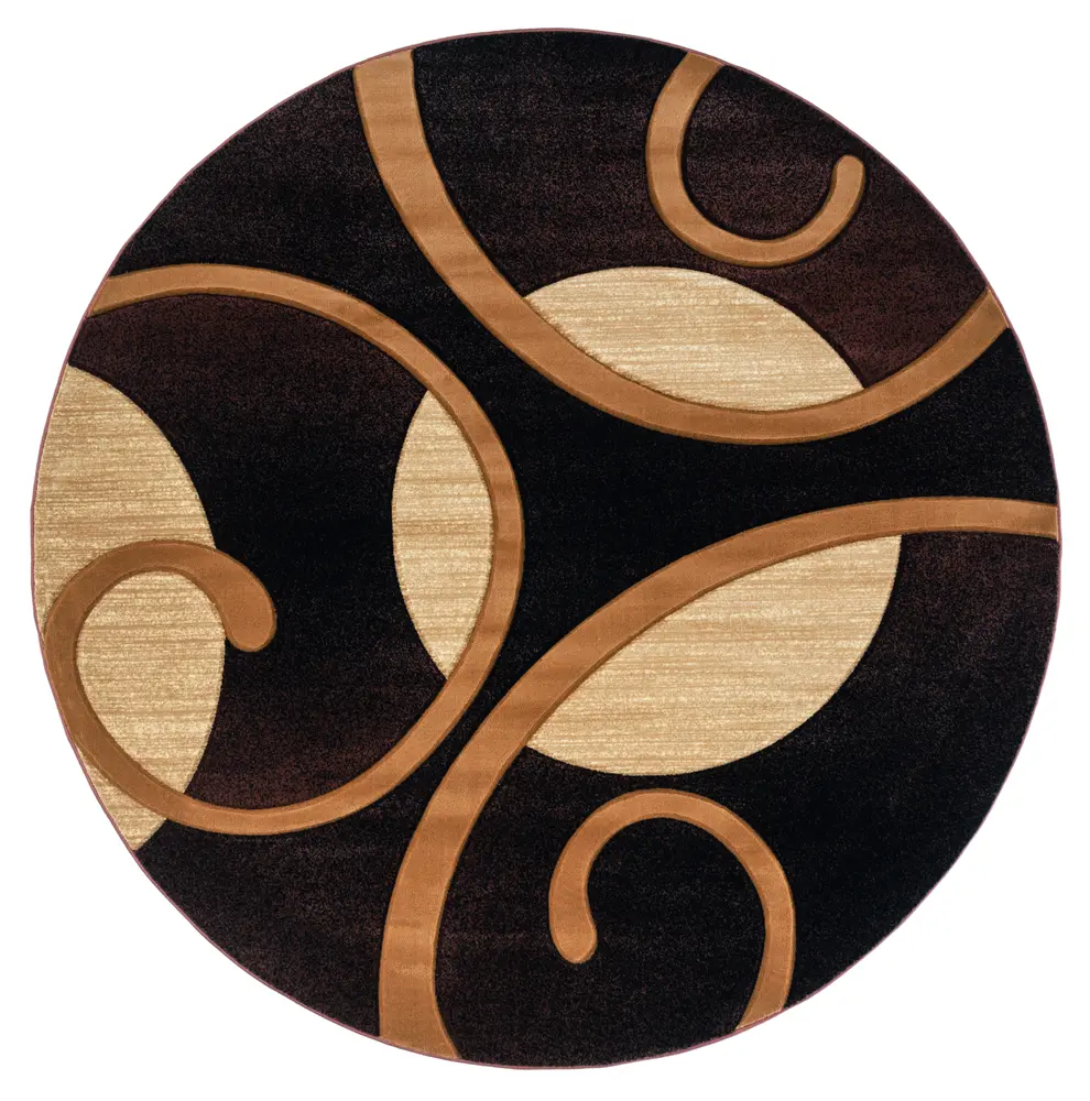 United Weavers Bristol Riley Brown Round Rug 7'10