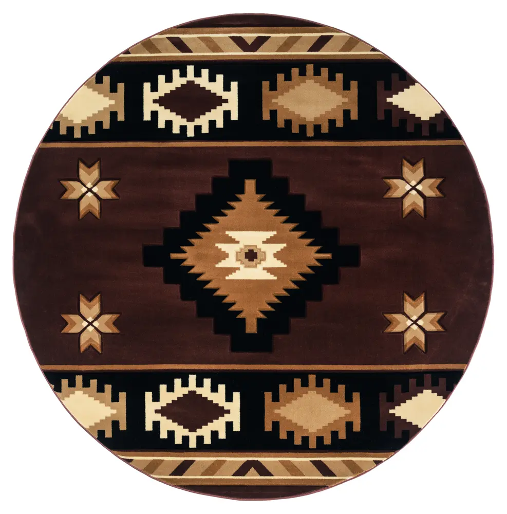 United Weavers Bristol Caliente Brown Round Rug 7'10