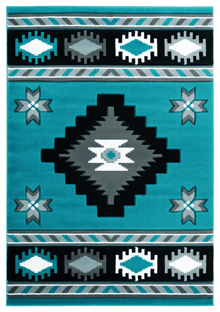 United Weavers Bristol Caliente Turquoise Accent Rug 1'10