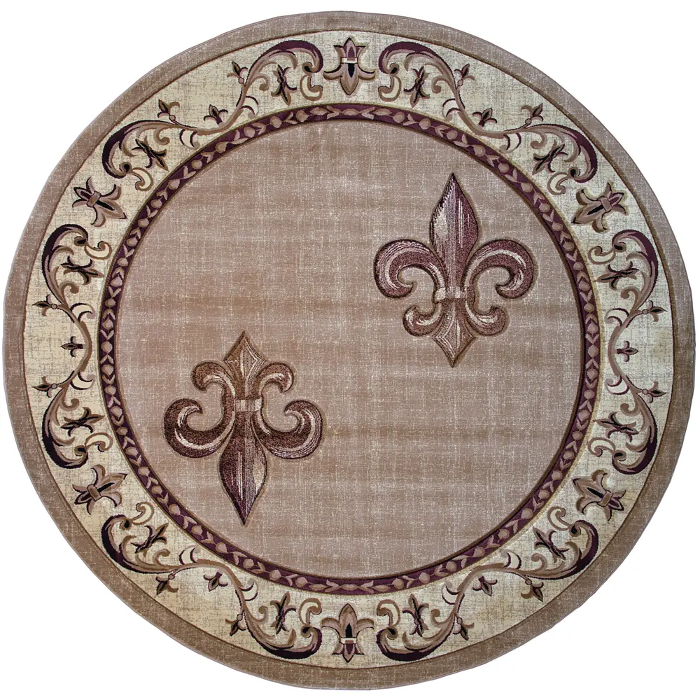 United Weavers Bristol Lilium Beige Round Rug 7'10