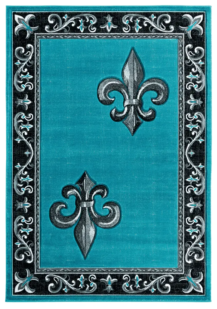 United Weavers Bristol Lilium Turquoise Area Rug 7'10