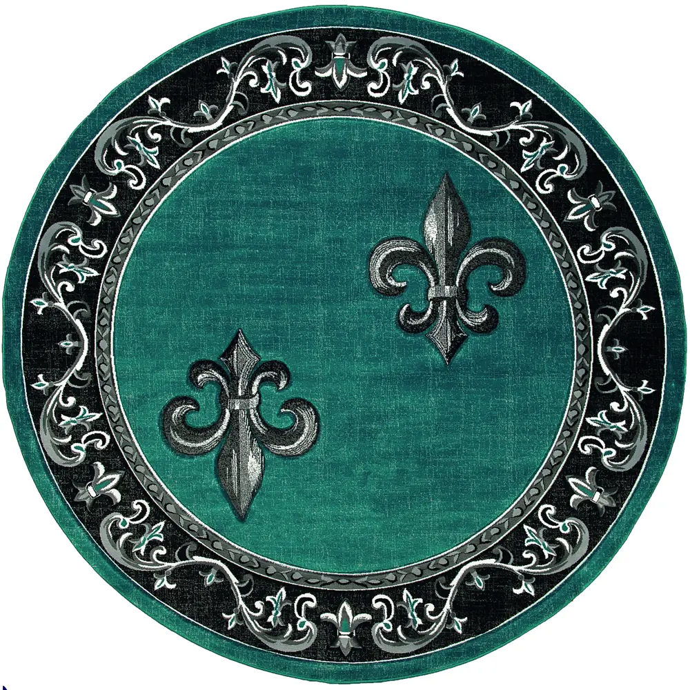 United Weavers Bristol Lilium Turquoise Round Rug 7'10