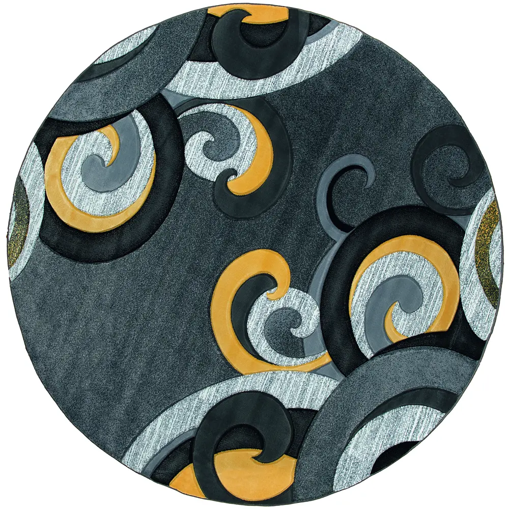 United Weavers Bristol Rhiannon Yellow Round Rug 7'10
