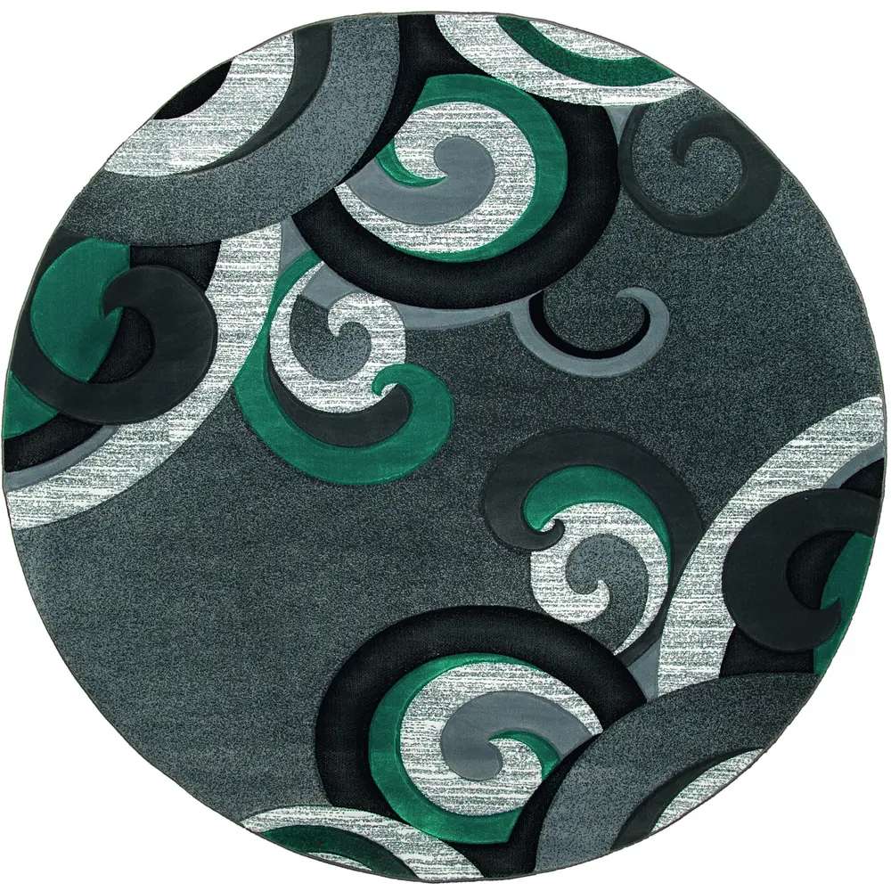 United Weavers Bristol Rhiannon Turquoise Round Rug 7'10