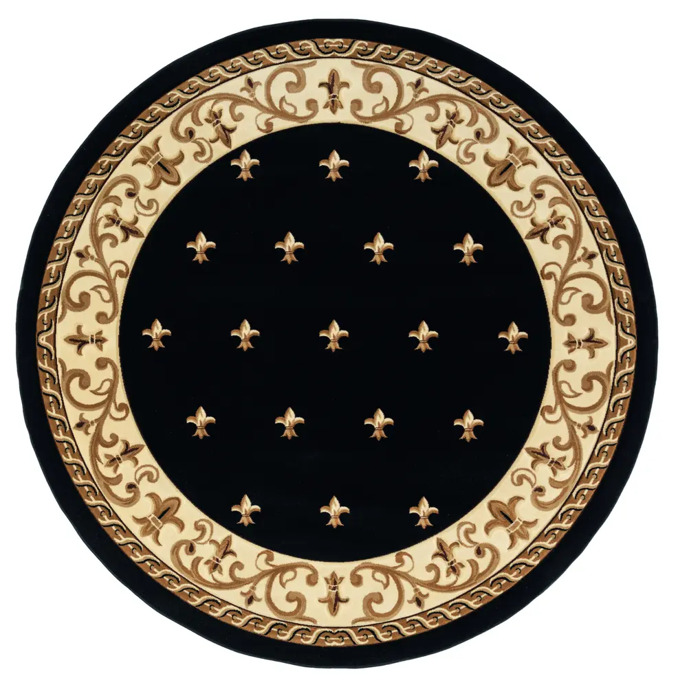 United Weavers Bristol Wington Black Round Rug 7'10